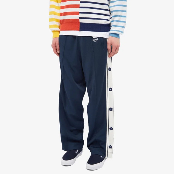 KENZO Seasonal Track Pants Men's XL Midnight Blue Boke Flower Relaxed Fit RT745 - Picture 2 of 10